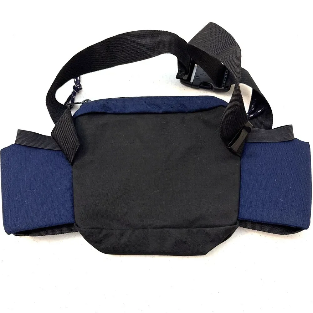 Jansport Navy Blue Fanny Pack Belt Bag Waistpack 3 Zippered Pouchs Large